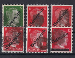 AUSTRIA 1945 - Canceled (Klecksstempel) - ANK 660, 662 (4x), 663 - Usados