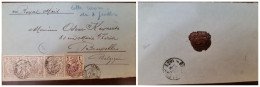 O) 1895 HAITI, POR ROYAL MAIL, COAT OF ARMS . LEAVES DROOPING, CIRCULATED COVER TO BRUSSELS - Haïti