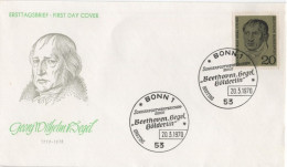 Germany Deutschland 1970 FDC Georg Wilhelm Friedrich Hegel, German Philosopher Philosophy, Canceled In Bonn - 1961-1970