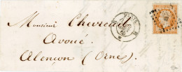 7 Aout 1860 N°16 Percé En Ligne Losange R De Paris Vers Alencon,signé Calves - 1849-1876: Klassik