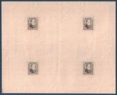 EPREUVE COLLECTIVE Avec 4 TIMBRES PROJET DELPIERRE (?) MEDAILLON TYPE LEOPOLD - Prove E Ristampe