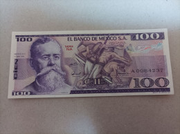 Billete De México De 100 Pesos, Año 1979, Serie A0084237, UNC - Mexico