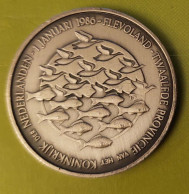 Netherlands Medal M.C. Escher "Land And Sky" 1986 Flevoland 12th Province Of The Netherlands - Silver .999 - Andere & Zonder Classificatie