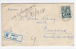 1958. YUGOSLAVIA,CROATIA,ZAGREB,REGISTERED COVER TO BELGRADE - Cartas & Documentos