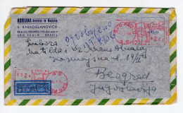 1956. BRASIL,SAO PAULO  TO BELGRADE,YUGOSLAVIA,AIRMAIL HEADED COVER,ADRIANA ARTEFACTS - Luftpost