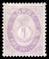 Norway 1871-75 4sk Bright Mauve Violet Mounted Mint. - Ongebruikt