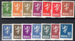 Norway 1926-34 Set (1  Used) Mounted Mint. - Neufs