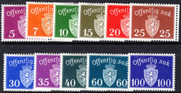 Norway 1937-38 Official Set (some With Thins) Mounted Mint. - Nuevos