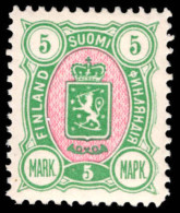 Finland 1889-94 5m Green And Rose Lightly Mounted Mint. - Neufs