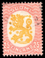 Finland 1917-30 25m Orange And Red No Wmk Fine Used. - Oblitérés