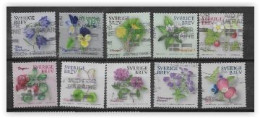 Suède 2022 N°3402/3411 Oblitérés Fleurs - Usati