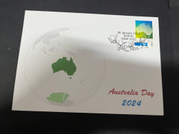 26-1-2024 (2  X 22) Australia National Day (Australia Day) With Australia Map Stamp 26-1-24 (TODAY) - Brieven En Documenten