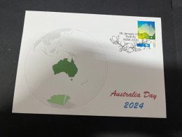 26-1-2024 (2  X 22) Australia National Day (Australia Day) With Australia Map Stamp 26-1-24 (TODAY) - Storia Postale