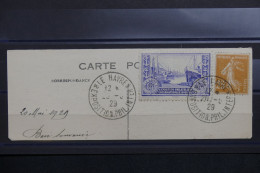 FRANCE - Vignette De L'Exposition Du Havre De 1929 Sur Grand Fragment De Carte Postale Avec Cachet - A 1261 - Filatelistische Tentoonstellingen