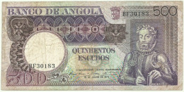 Angola - 500 Escudos - 10.6.1973 - Pick: 107 - Serie BF - Luiz De Camões - PORTUGAL - Angola