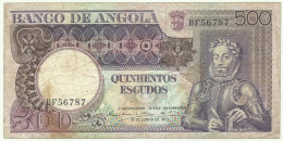 Angola - 500 Escudos - 10.6.1973 - Pick: 107 - Serie BF - Luiz De Camões - PORTUGAL - Angola