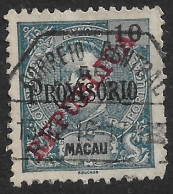 Macau Macao – 1915 King Carlos Overprinted PROVISORIO 10 Réis Used Stamp - Unused Stamps