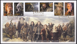 NEW ZEALAND 2012 The Hobbit: An Unexpected Journey, Set Of 6 S/A's FDC - Fantasy Labels