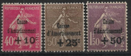 France 1931 N°266/68** Caisse D'amortissement. Très Bon Centrage. Cote 504€. - 1927-31 Caisse D'Amortissement