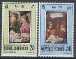 New Hebrides Nouvelles Hebrides French Legend 1971 Mi#313-314 Mint Hinged (avec Charniere) - Nuevos