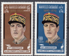 New Hebrides Nouvelles Hebrides French Legend 1971 De Gaulle Mi#303-304 Mint Never Hinged (sans Charniere) - Neufs