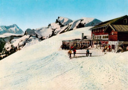 73838068 Lenggries Brauneckhaus Mit Latschenkopf Winterpanorama Mit Zugspitze Al - Lenggries