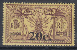 New Hebrides Nouvelles Hebrides 1920/1921, Watermark Multiple Crown & CA Yvert#62 Mint Never Hinged (sans Charniere) - Ungebraucht