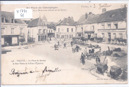 VERTUS- PLACE DU MARCHE- LA RUE THIERS ET LA RUE D EPERNAY - Vertus