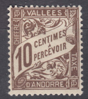 French Andorra Andorre 1938 Timbres-taxe Yvert#18 Mint Hinged (avec Charniere) - Ongebruikt