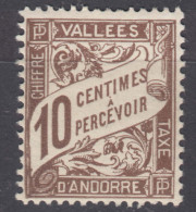 French Andorra Andorre 1938 Timbres-taxe Yvert#18 Mint Hinged (avec Charniere) - Ongebruikt