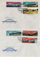 Germany Deutschland DDR 1976 FDC X2 Brucken Brucke Bridge Bridges Pont, Canceled In Berlin - 1971-1980