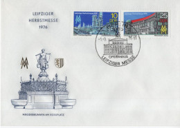 Germany DDR 1976 FDC Leipziger Herbstmesse, Opernhaus Opera Theatre Theater, Magdebrunnen Am Rossplatz, Leipzig, Berlin - 1971-1980