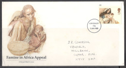 Great Britain - United Kingdom.   Famine In Africa Appeal.  Special Cancellation On Special Cover. - Lettres & Documents