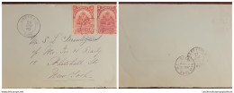 O) 1903 HAITI, PORT  DE PAIX, COAT OF ARMS 8c Carmine, COAT OF AMRS  2c Carmine Lake,  CIRCULATED TO NEW YORK - Haïti