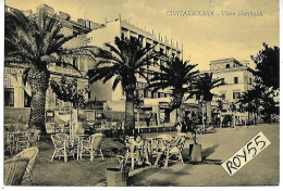 Lazio-civitavecchia Viale Garibaldi Veduta Donna E Bimba Al Bar Ristorante Hotel (non Comune) Animata Primi Anni 50 - Civitavecchia