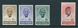 India 1948 Mahatma Gandhi Mourning 4v SET Mounted Mint Gum Disturbed, NICE COLOUR As Per Scan - Neufs