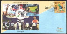 INDIA 2022 Khelo Games,Football,Soccer,Badminton,Turtle,Tortoise, Hockey, Special Cover (**) Inde Indien - Lettres & Documents