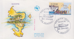 Enveloppe  FDC  1er  Jour    MAYOTTE    La   BARGE     DZAOUDZI     1998 - Altri & Non Classificati