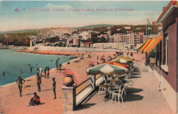 FRANCE - Cote D'Azur - Cassis - Grande Plage Et Terrasse Du Grand Large - Animé - Parassols - Carte Postale Ancienne - Cassis