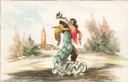 ARTS - Peintures Et Tableaux - Une Danse De Couple - Carte Postale Ancienne - Paintings