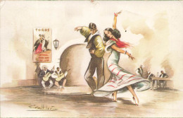 ARTS - Peintures Et Tableaux - Une Danse De Couple - Carte Postale Ancienne - Malerei & Gemälde