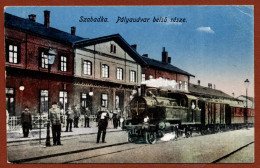 SERBIA-HUNGARY, SUBOTICA-SZABADKA RAILWAY STATION/LOCOMOTIVE PICTURE POSTCARD - Serbie