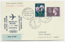 LUXEMBOURG 1FR+7FR LETTRE COVER LUXEMBOURG VILLE 30.3.1960 AIR MAIL AVION BOEING BRUXELLES MONTREAL CANADA - Covers & Documents