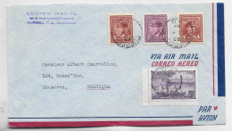 CANADA 3CX3+ +5C LETTRE COVER AVION QUEBEC 1952 TO BELGIQUE - Lettres & Documents