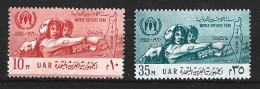EGYPTE. N°480-1 De 1960. Année Mondiale Du Réfugié. - Refugiados
