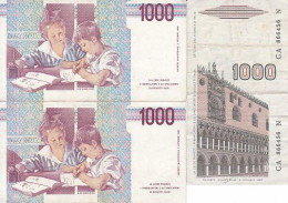 LOT M-33 - ITALIE - 3 BILLETS DE 1000 L - 1000 Liras