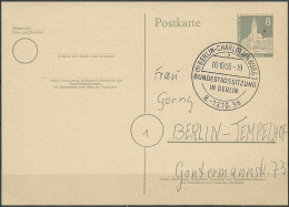 BERLIN 1952 Mi-Nr. P 31 Postkarte Gestempelt Stempel Bundestagssitzung In Berlin - Postkarten - Gebraucht