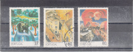 Portugal, Pintura Portuguesa Do Sec. XX, 1988, Mundifil Nº 1865 A 1867 Used - Gebraucht