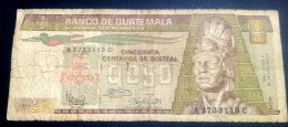 GUATEMALA : 1/2 QUETZAL, 1986, P 65, - Guatemala