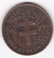 Cameroun Française 1 Franc 1943 , En Bronze , Lec# 14 - Kamerun